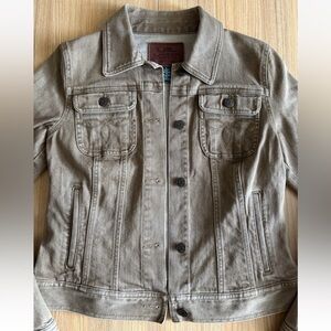 LRL Lauren Jeans Co Brown Denim Jacket Womens S Classic Boho On Trend Embroidery